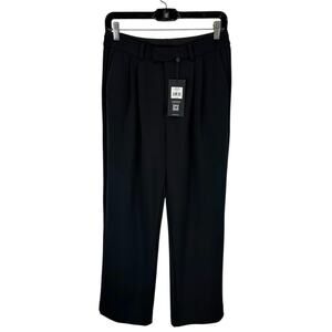 CUTS Essential Pants Black Size 8 NEW Relaxed Fit High Rise x 32” Office Travel